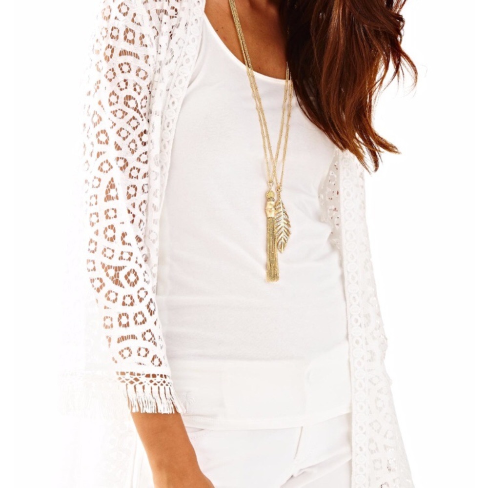 Lilly Pulitzer Carolyn Eyelet Kimono Robe XXS/XS